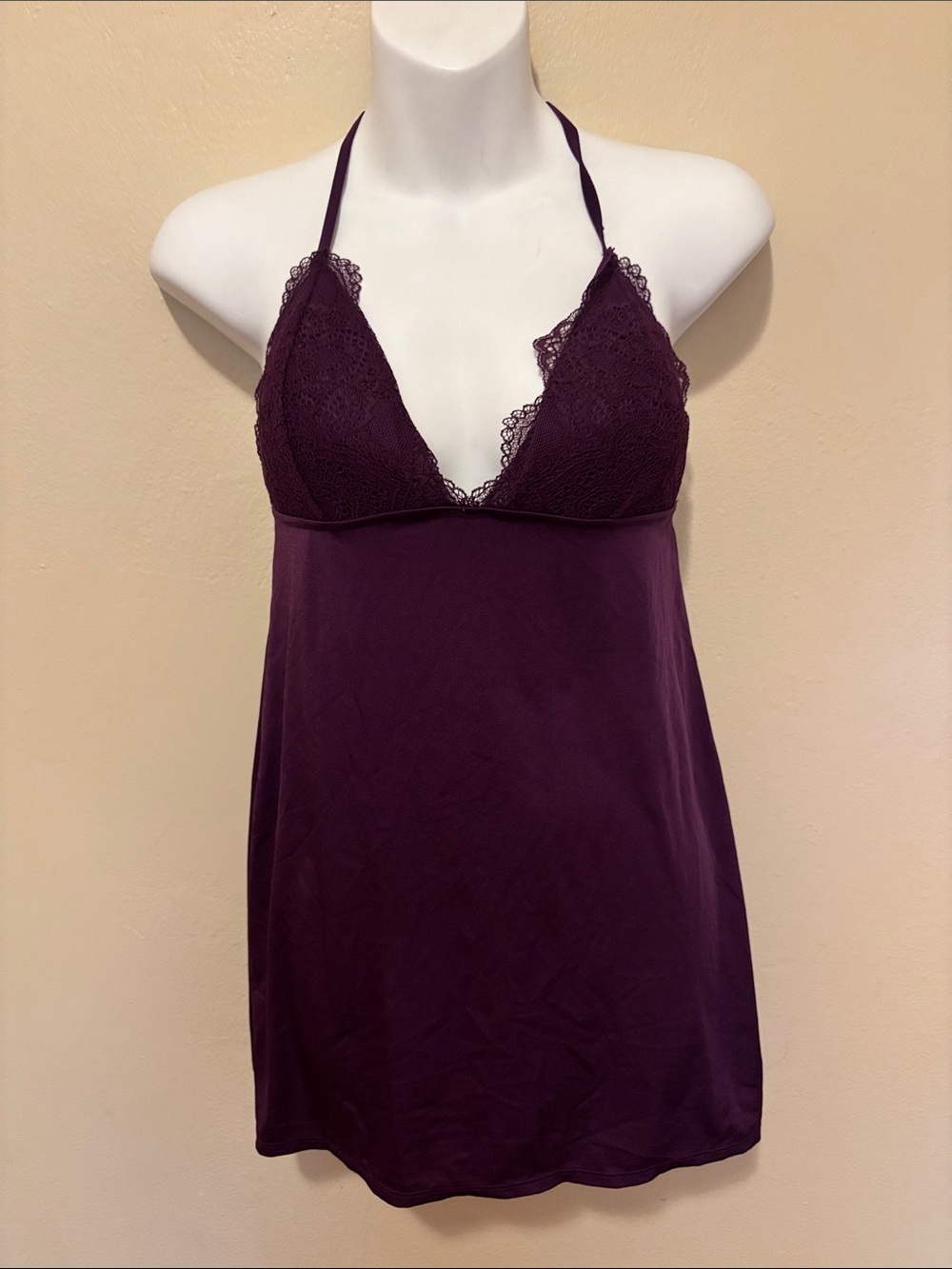 La SENZA Plum Lace Halter Chemise